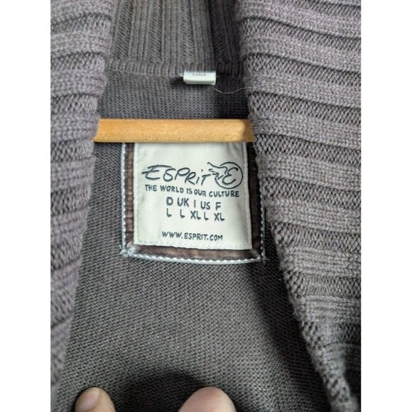 Vintage Y2K Esprit Sweater Women's Size Large Preppy Academia Chocolate Brown - Picture 3 of 12